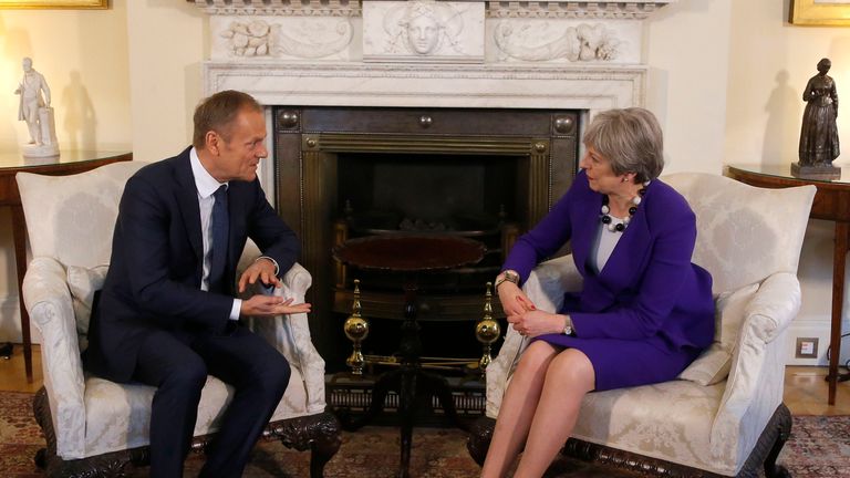 Donald Tusk and Theresa May