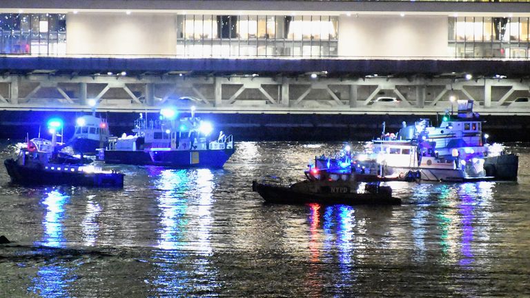 Emergency services boats and divers were at the scene