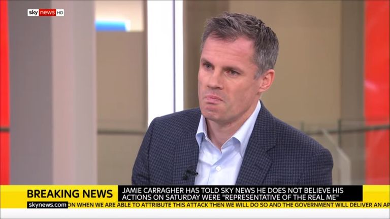 Jamie Carragher apologised following the incident on Sky News
