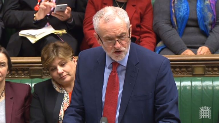 Labour leader Jeremy Corbyn speaks in the Commons
