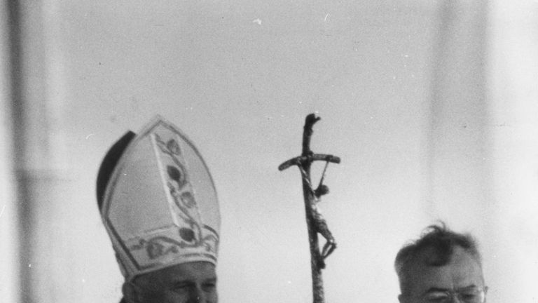 29th September 1979: Pope John Paul II during mass at Phoenix Park, Dublin. (Photo by Keystone/Getty Images)