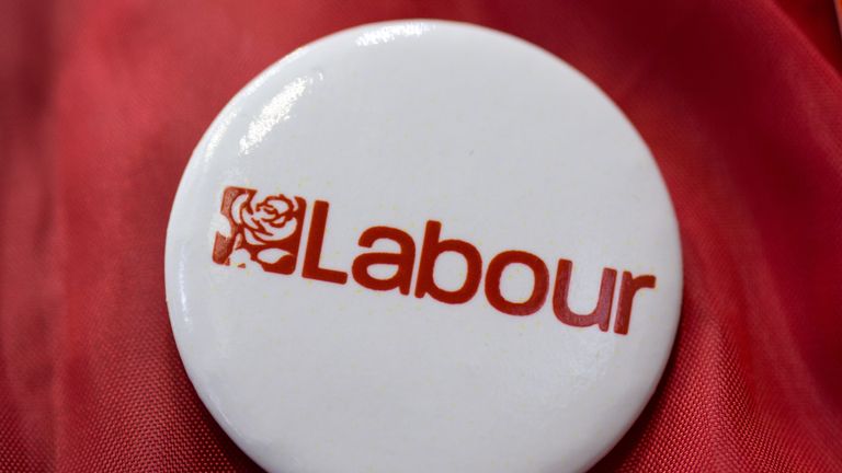 Badge with the Labour party logo