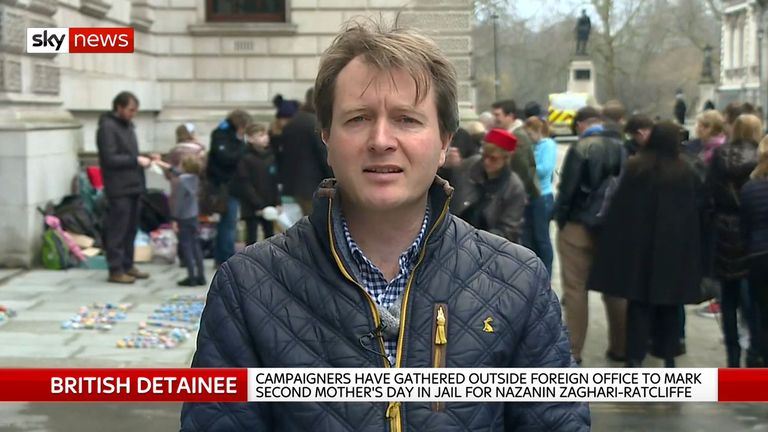 Richard Ratcliffe spoke to Sky News from the protest in Whitehall today