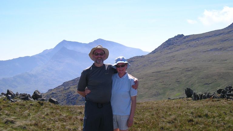 Noel and Carol in Snowdonia in 2012. Pic: Noel Conway