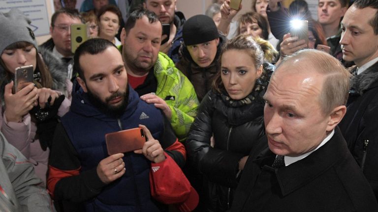 President Putin meets local people and relatives of those missing