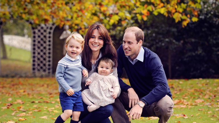 The Duke and Duchess of Cambridge with their two children, Prince George and Princess Charlotte