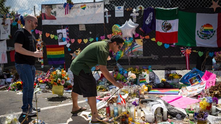 Flowers and tributes were laid out for victims of the Pulse nightclub attack