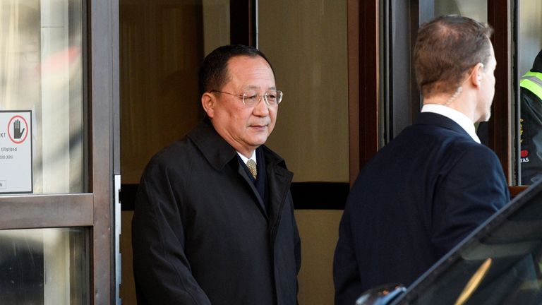 North Korean Foreign Minister Ri Yong Ho in Sweden