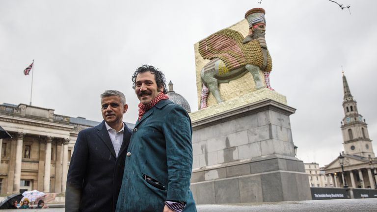 London Mayor Sadiq Khan and Iraqi American artist Michael Rakowitz