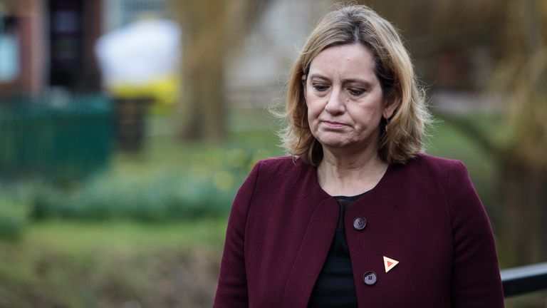 Home Secretary Amber Rudd visits the scene connected to the Sergei Skripal nerve agent attack