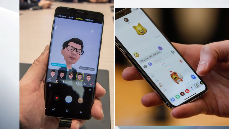 Both the Samsung S9 and the iPhone X let users create animated emojis