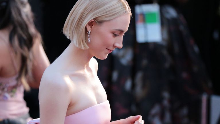 Actress Saoirse Ronan arrives for the 90th Annual Academy Awards on March 4, 2018, in Hollywood, California