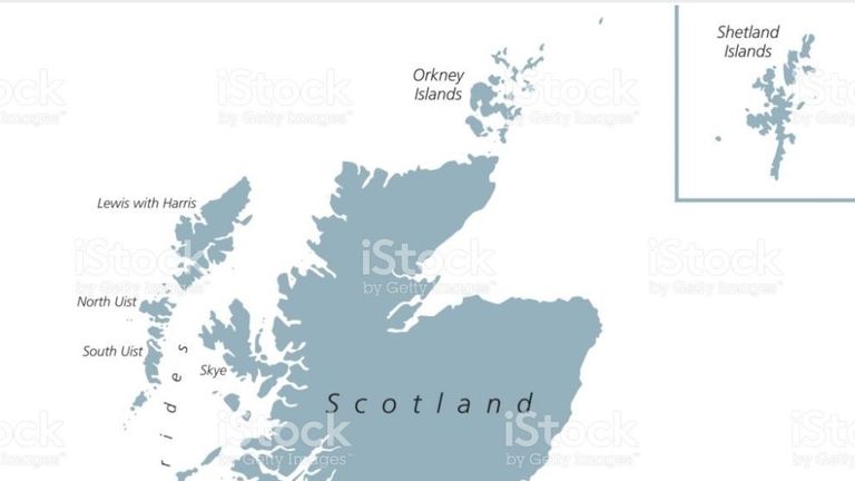 A map with Shetland with the offending box