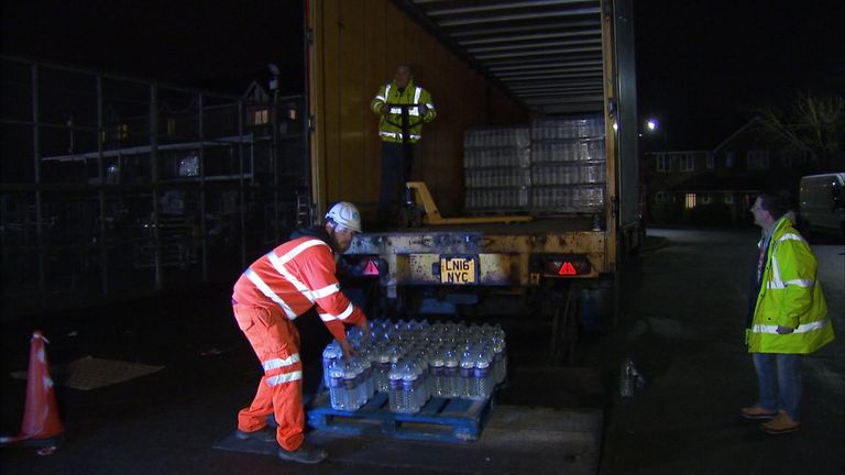 Water is being handed out in London, as residents are left without it after pipes burst