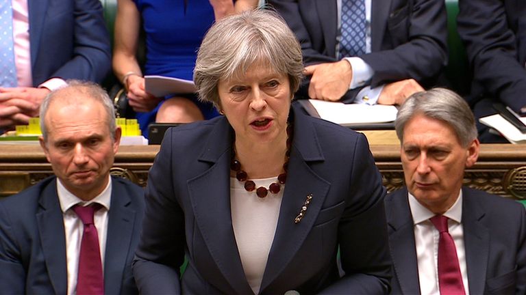 Theresa May addresses the House of Commons on her government&#39;s reaction to the poisoning of former Russian intelligence officer Sergei Skripal and his daughter Yulia