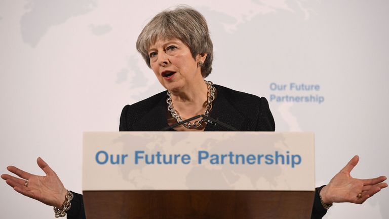 Theresa May made her speech at Mansion House in the City of London
