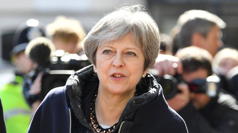 Theresa May visits the city where former Russian intelligence officer Sergei Skripal and his daughter Yulia were poisoned