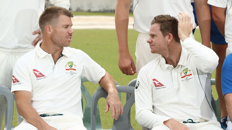 David Warner (left) and Steve Smith have been sanctioned for their role in the ball tampering scandal