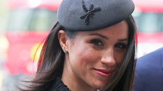 Meghan Markle arrives for an ANZAC day service at Westminster Abbey