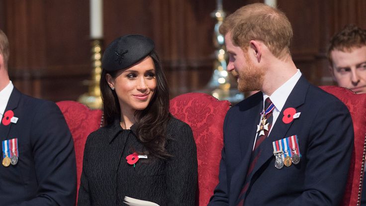 Prince Harry and Meghan Markle during the annual Service of Commemoration and Thanksgiving at Westminster Abbey