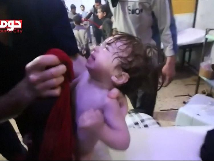 Aftermath of alleged chemical attack