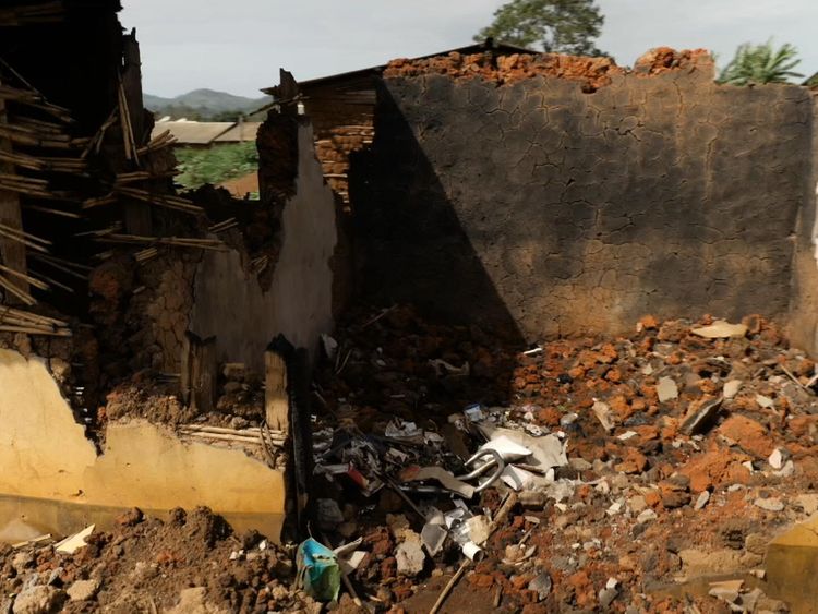 The family's home was torn to pieces