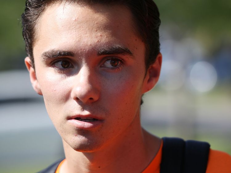 David Hogg joins fellow students at a walkout in Florida