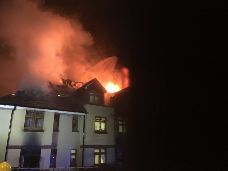 The fire took over two storeys and the roof. Pic: London Fire Brigade