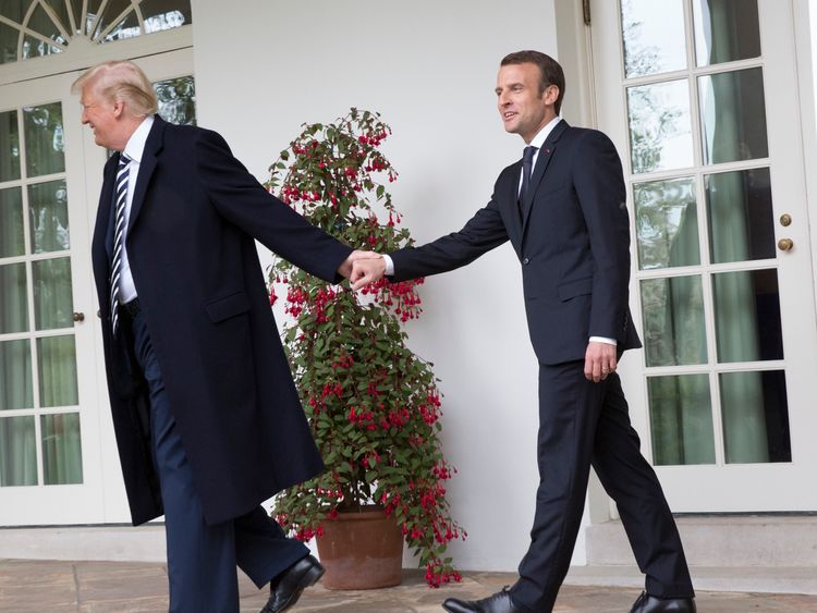 Mr Trump spoke of the "unity, fraternity and friendship" between France and the US