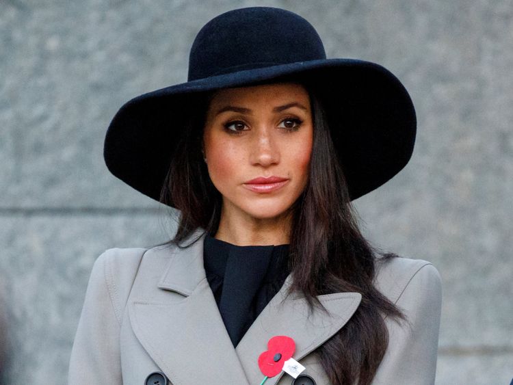 Meghan Markle attends the Dawn Service at Wellington Arch to commemorate Anzac Day