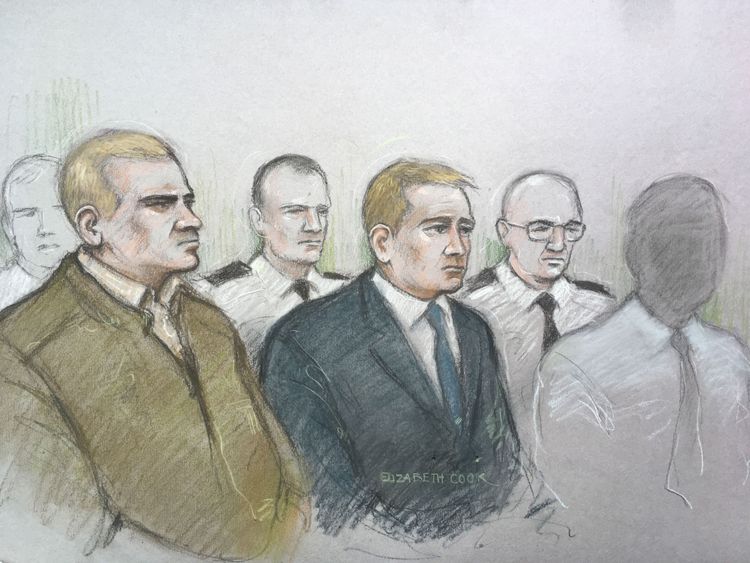 Mikko Vehvilainen, left, was on trial with fellow soldier Mark Barrett, right