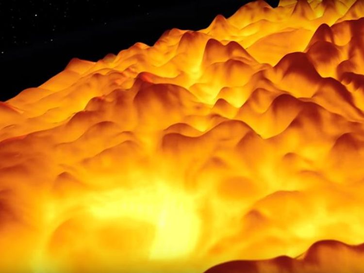 The lighter areas are hotter than the darker areas. Pic: NASA