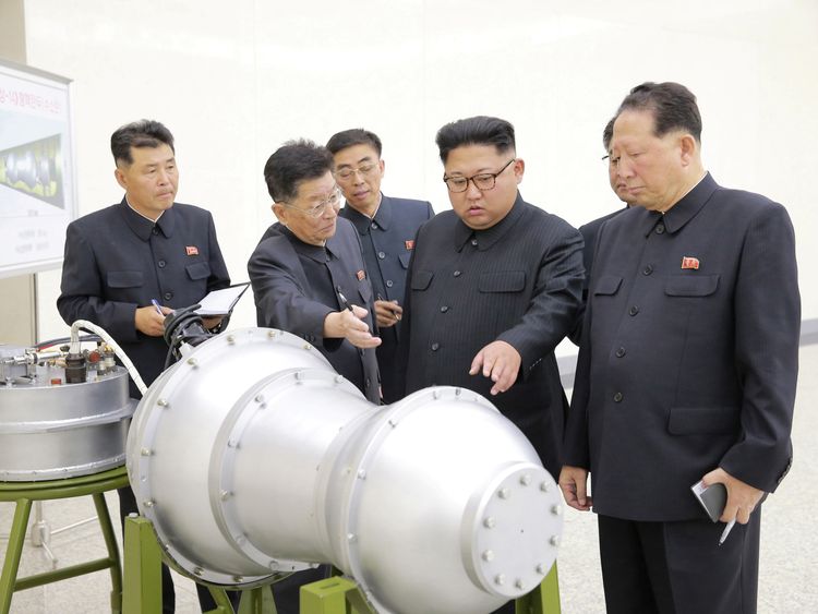 Kim Jong Un inspects a nuclear weapons programme