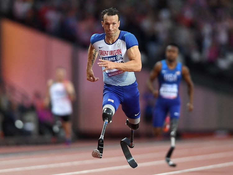 Richard Whitehead in action in the IPC World ParaAthletics Championships