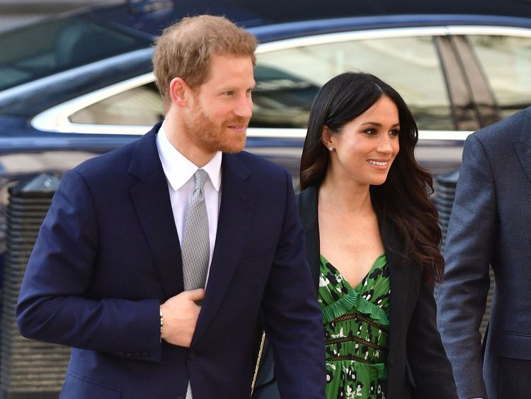 Prince Harry and Meghan Markle arrive at Australia House