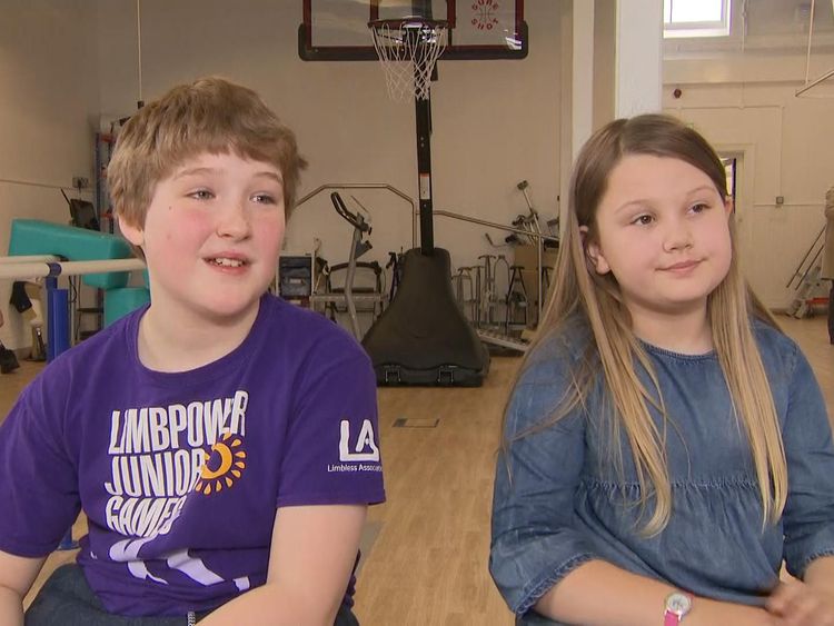 Ollie Bauert (L) and Maisie Catt (R) have activity prosthetics