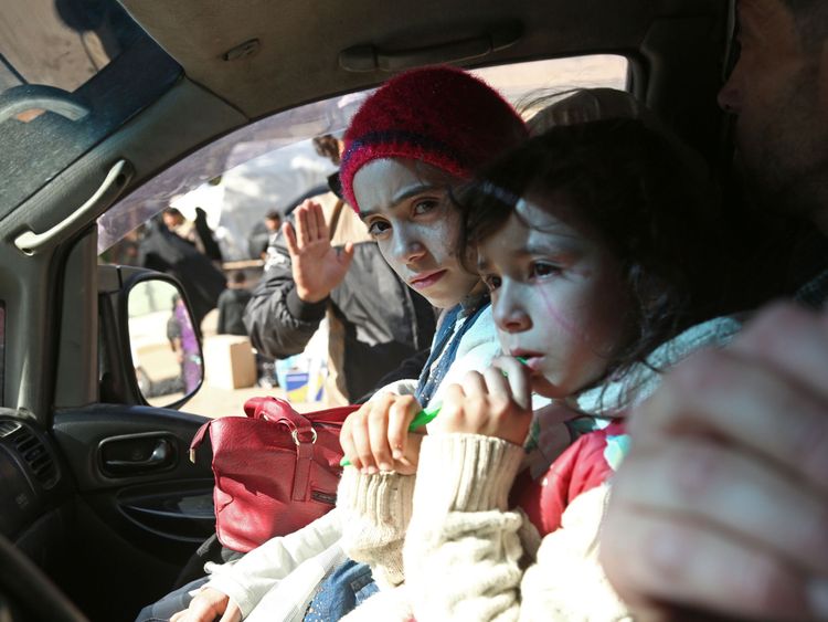 Syrian sisters famous for broadcasting clips on social media were among those to leave Eastern Ghouta