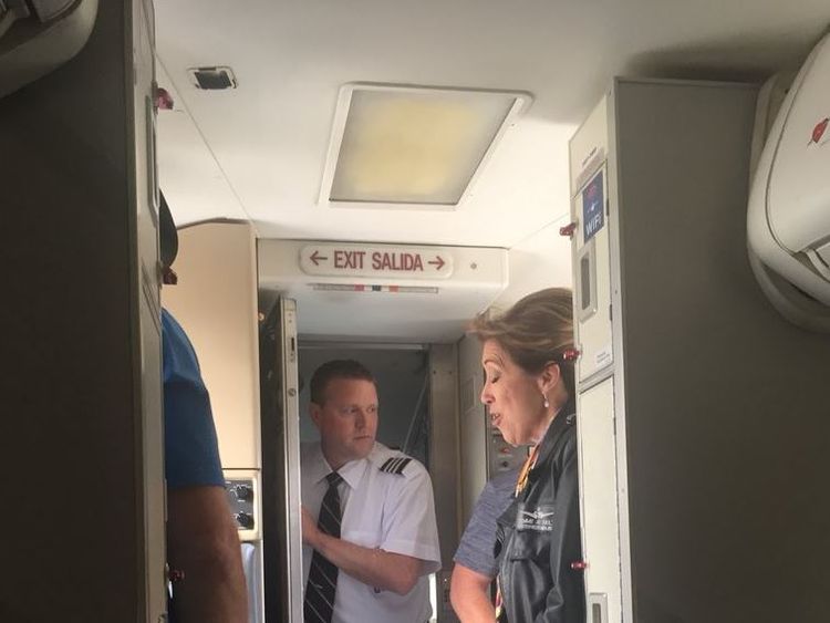 Tammie Jo Shults on the plane. Pic: @EMMS_MrJohnson    