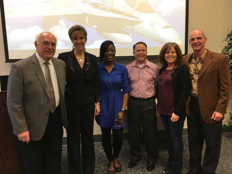 Tammie Jo Shults (second left). Pic: MidAmerica Nazarene University Alumni & Friends