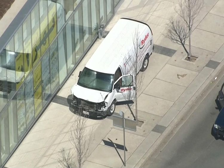 Footage from the scene appears to show the truck involved in the incident