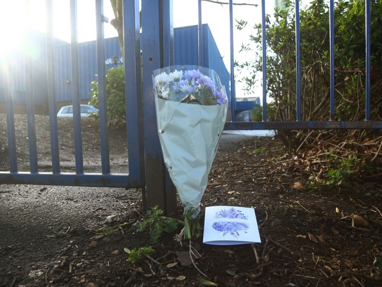 Flowers left outside Walthamstow Leisure Centre