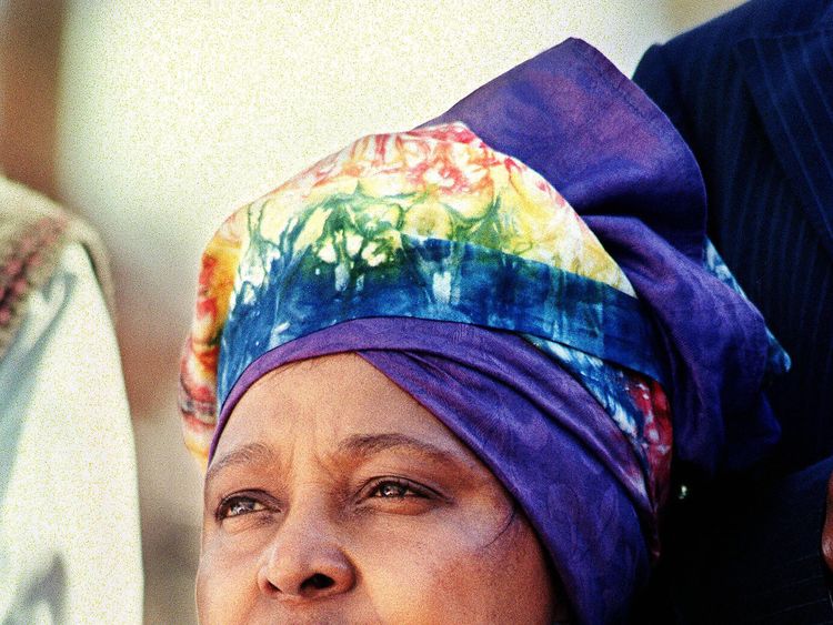 Mmabatho, SOUTH AFRICA: (FILES) Photo dated 15 March 1994 shows South African anti-apartheid leader Winnie Madikizela-Mandela at a mass rally prior to the 27 April general election. Canada has denied entry to Winnie Madikizela-Mandela, who was to speak at a gala fundraiser in Toronto, organizers said 05 June 2007. AFP PHOTO (Photo credit should read WALTER DHLADHLA/AFP/Getty Images)