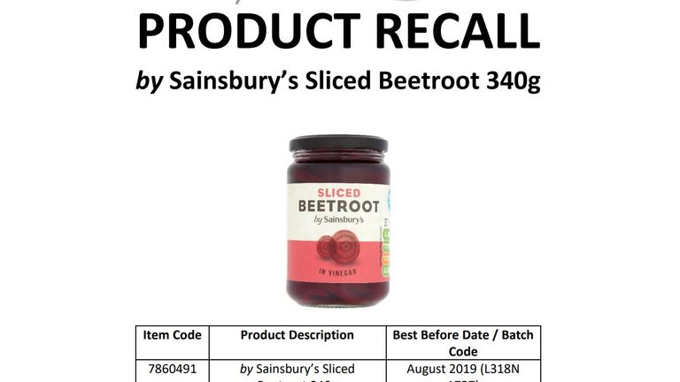 The customer notice issued by Sainsbury&#39;s