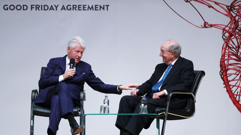 Bill Clinton and US Senator George Mitchell
