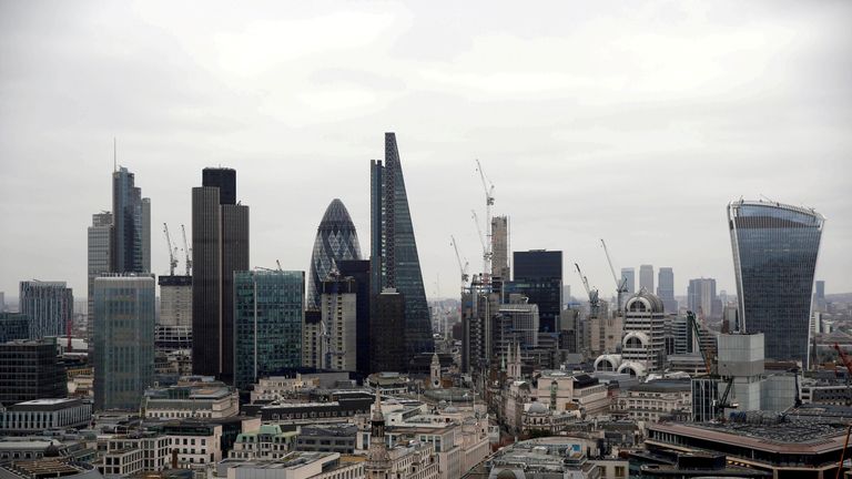 A view of the London skyline shows the City of London financial district, seen from St Paul&#39;s Cathedral in London, Britain February 25, 2017