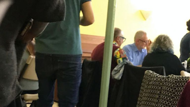 Jeremy Corbyn at the Jewdas meeting Pic: GUIDO FAWKES