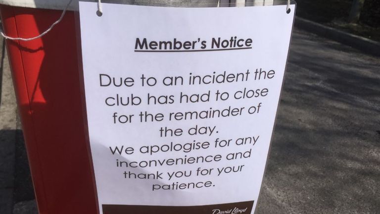 A sign outside the David Lloyd fitness club in Tongue Lane, Leeds
