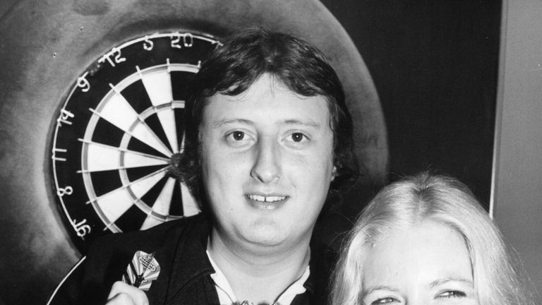 Eric Bristow with fellow darts player Maureen Flowers in 1983, who was his partner at the time