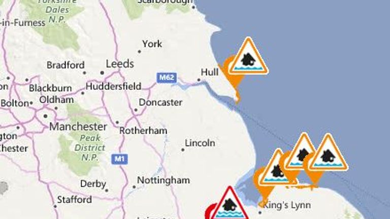 Orange "be prepared" and red "flooding is expected" warnings are in place in the northeast of the country