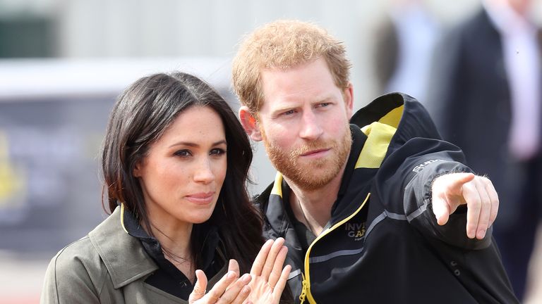 Prince Harry, Patron of the Invictus Games Foundation and Meghan Markle attend the UK Team Trials for the Invictus Games Sydney 2018 at the University of Bath Sports Training Village on April 6, 2018 in Bath, England. The Invictus Games Sydney 2018 will take place from 20-27th October and will see over 500 competitors from 18 nations compete in 11 adaptive sports.